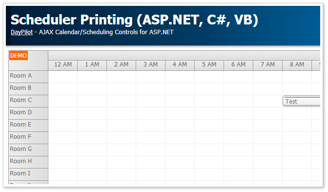 asp.net scheduler printing