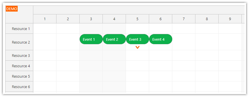 javascript scheduler max events per row