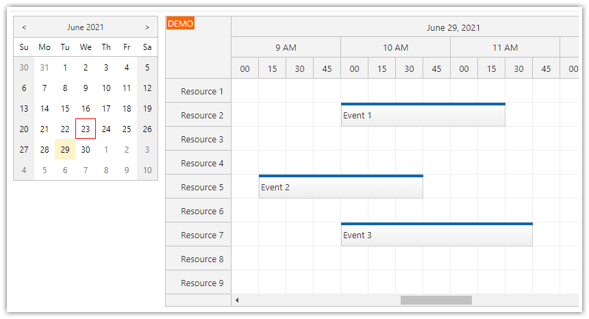 javascript scheduler how to integrate a date picker