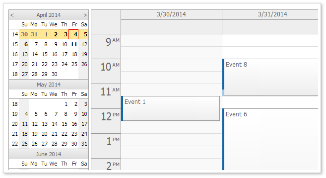 html5 event calendar asp.net mvc