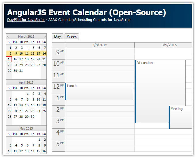 Tutorial AngularJS Event Calendar PHP, MVC 5 (OpenSource