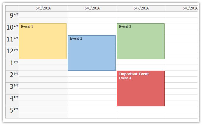 javascript event calendar open source event color