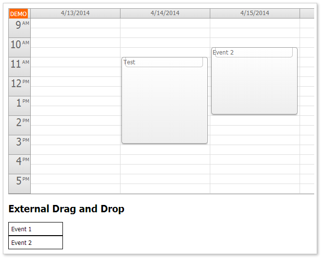 html5 event calendar touch