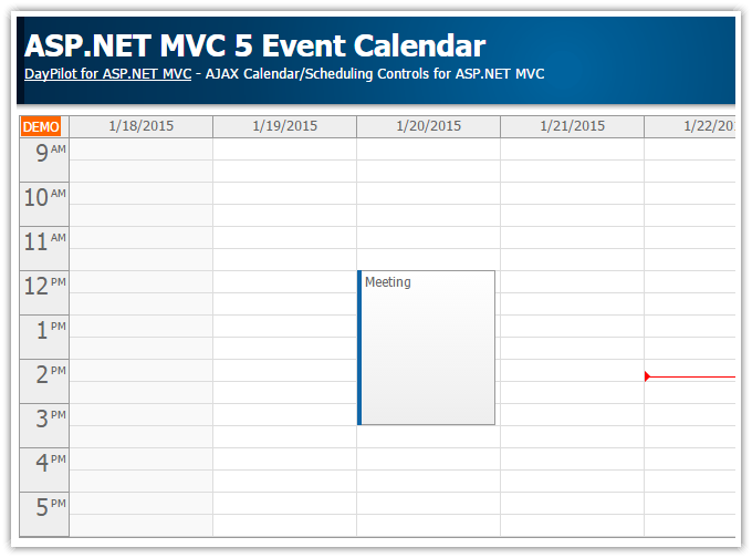 Tutorial MVC 5 Event Calendar DayPilot News HTML5 Calendar