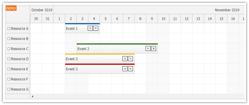 javascript scheduler rendering jsx in events