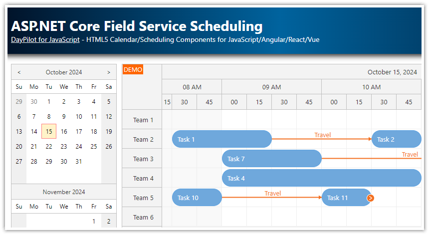 asp.net core field service scheduling