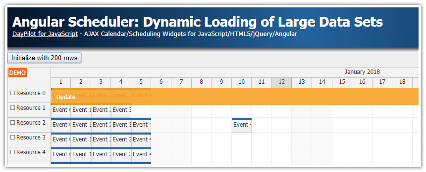 angular scheduler dynamic loading typescript php