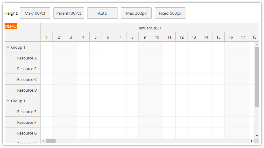 react scheduler full screen layout