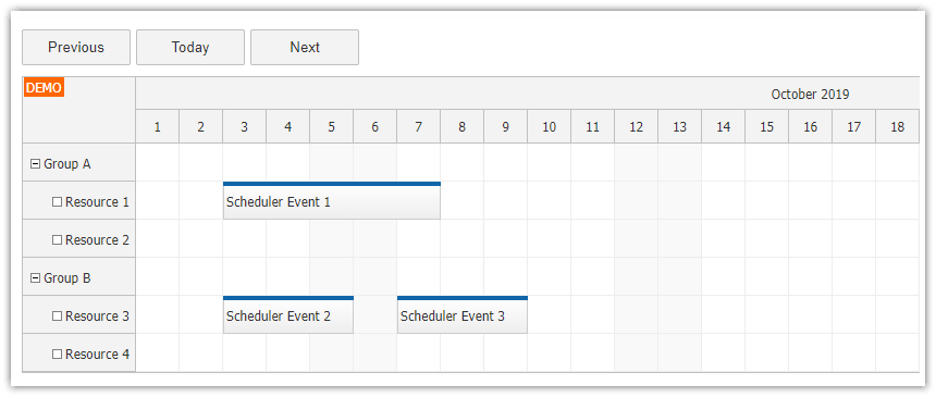 angular scheduler next previous today buttons tutorial