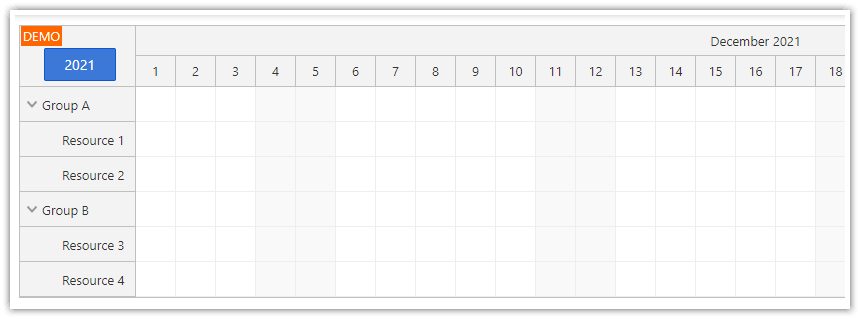 angular scheduler how to add components to the upper left corner