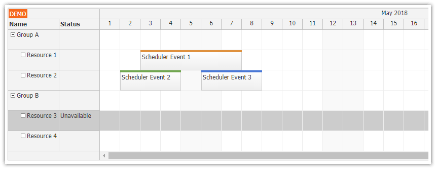 angular 6 scheduler component