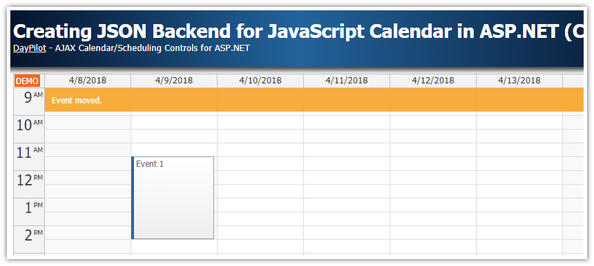javascript calendar asp.net json endpoint