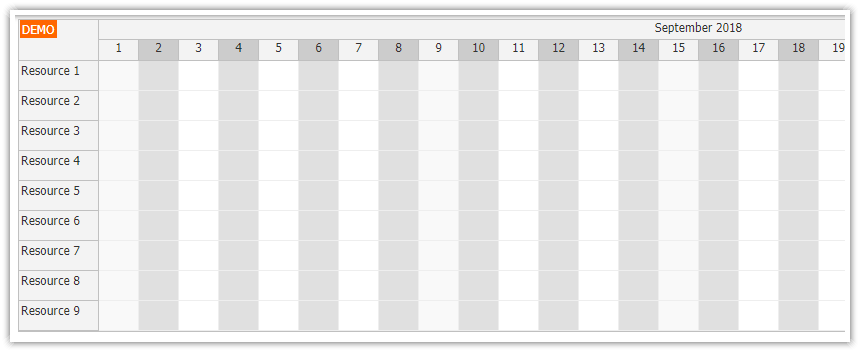 javascript scheduler alternate column colors