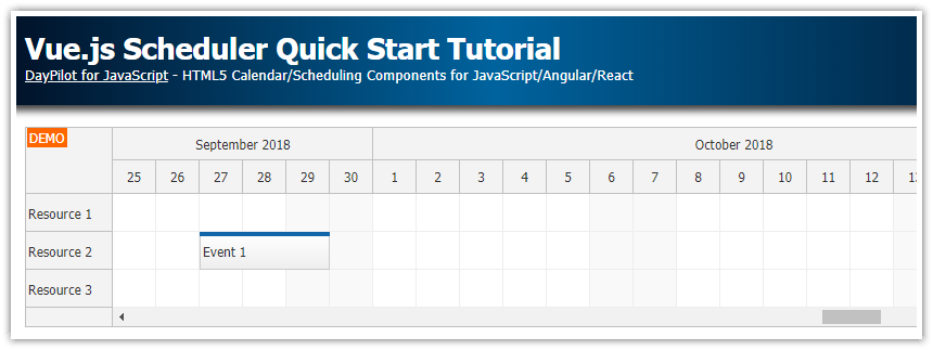 vue js scheduler component tutorial