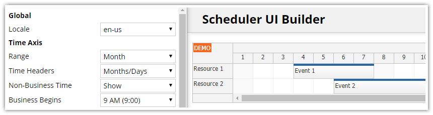 angular scheduler ui configurator
