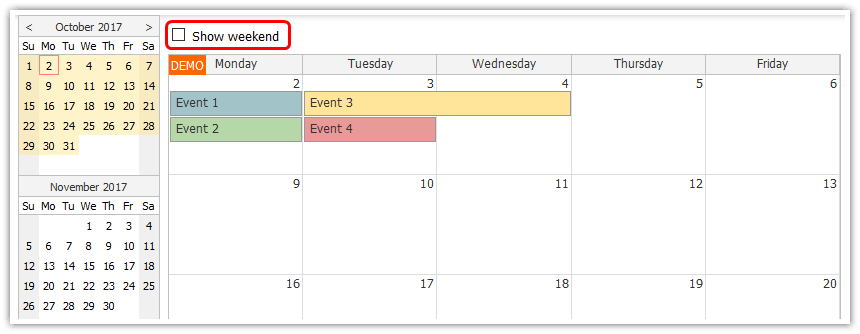 Weekly Event Calendar in Spring Boot/Java (Open-Source)