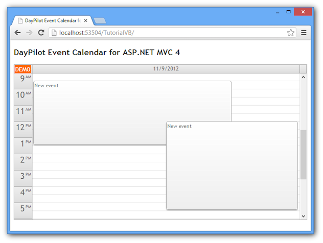 event calendar asp net mvc 4 razor