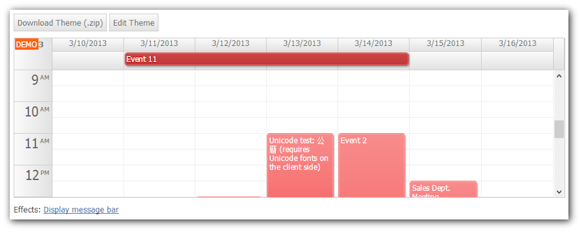 css theme designer event calendar sample theme