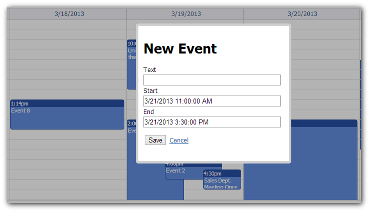 event calendar asp net mvc modal dialog