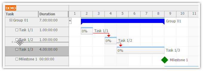 asp.net gantt drag and drop row moving target