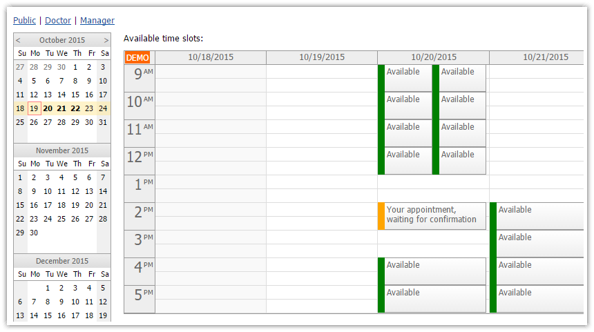 appointment calendar 2015