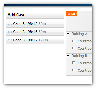 courtroom schedule case queue