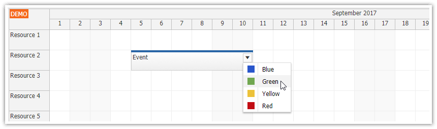 html5 javascript scheduler spring boot java event colors
