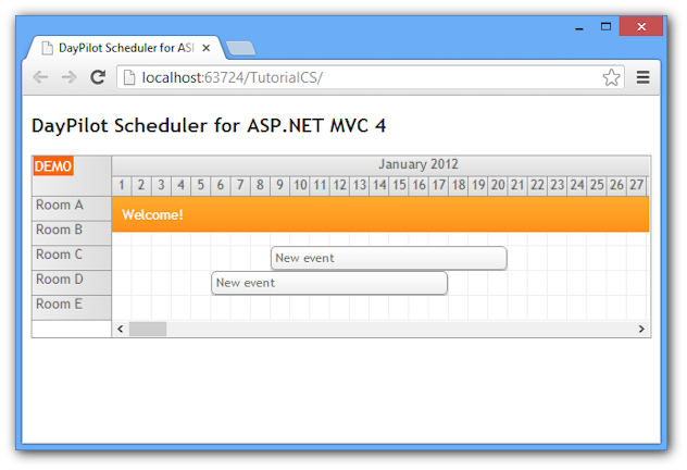 scheduler for asp net mvc 4 razor