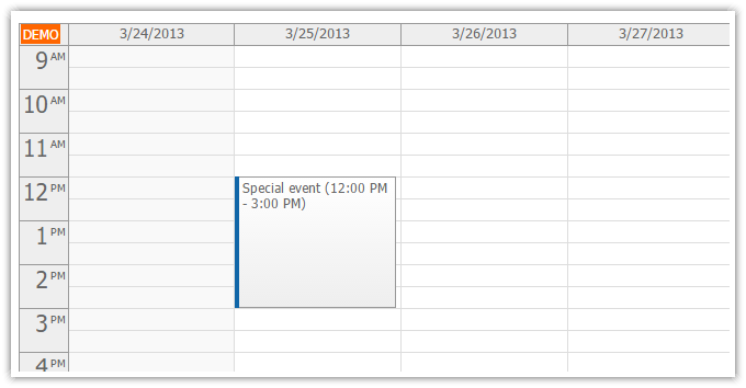 javascript event calendar scrolling