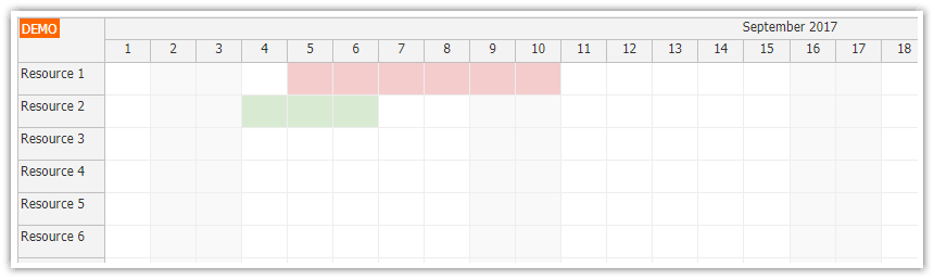 angular scheduler highlighting holidays resource
