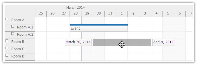 javascript scheduler real time indicator moving