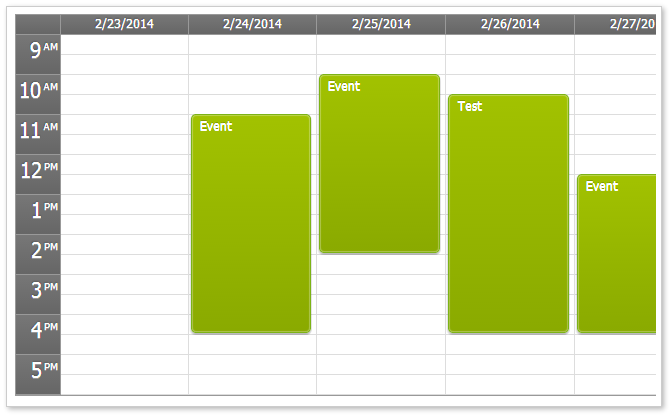 html5 event calendar css theme green